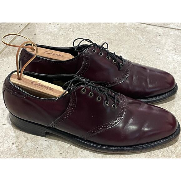 FLORSHEIM IMPERIAL Men's Leather Dress Shoes Blucher Brown Cordovan VTG USA 10D - Picture 2 of 15